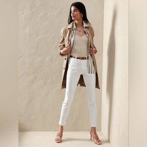 Banana Republic Mid-Rise SCULPT Skinny Stretch Jeans Size 28/6 TALL White RT$100